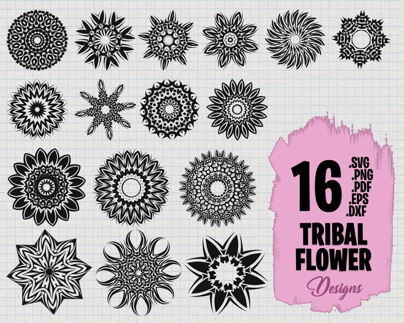 Download Boho Svg Tribal Tribal Svg Svg Svg Files For Cricut Mandala Svg 16 Tribal Flower Tattoo Designs Svg Instant Download Flower Svg Clip Art Art Collectibles Vadel Com