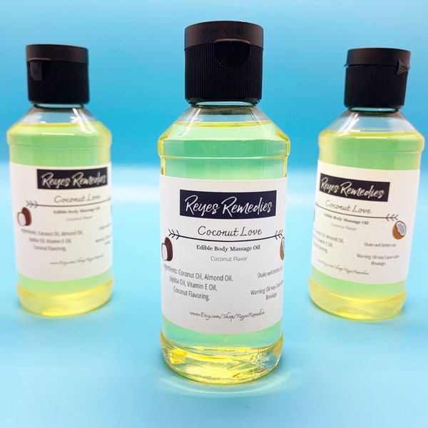 Coconut Love Edible Body Massage Oil-4 oz.-Coconut Flavor-VEGAN-All Natural