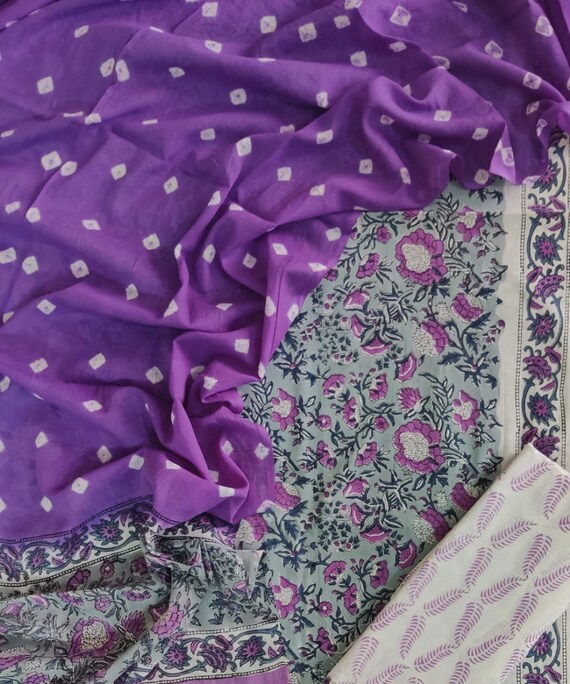 Jaipuri Hand Block Printed Pure Cotton Unstitched Stitched Suit