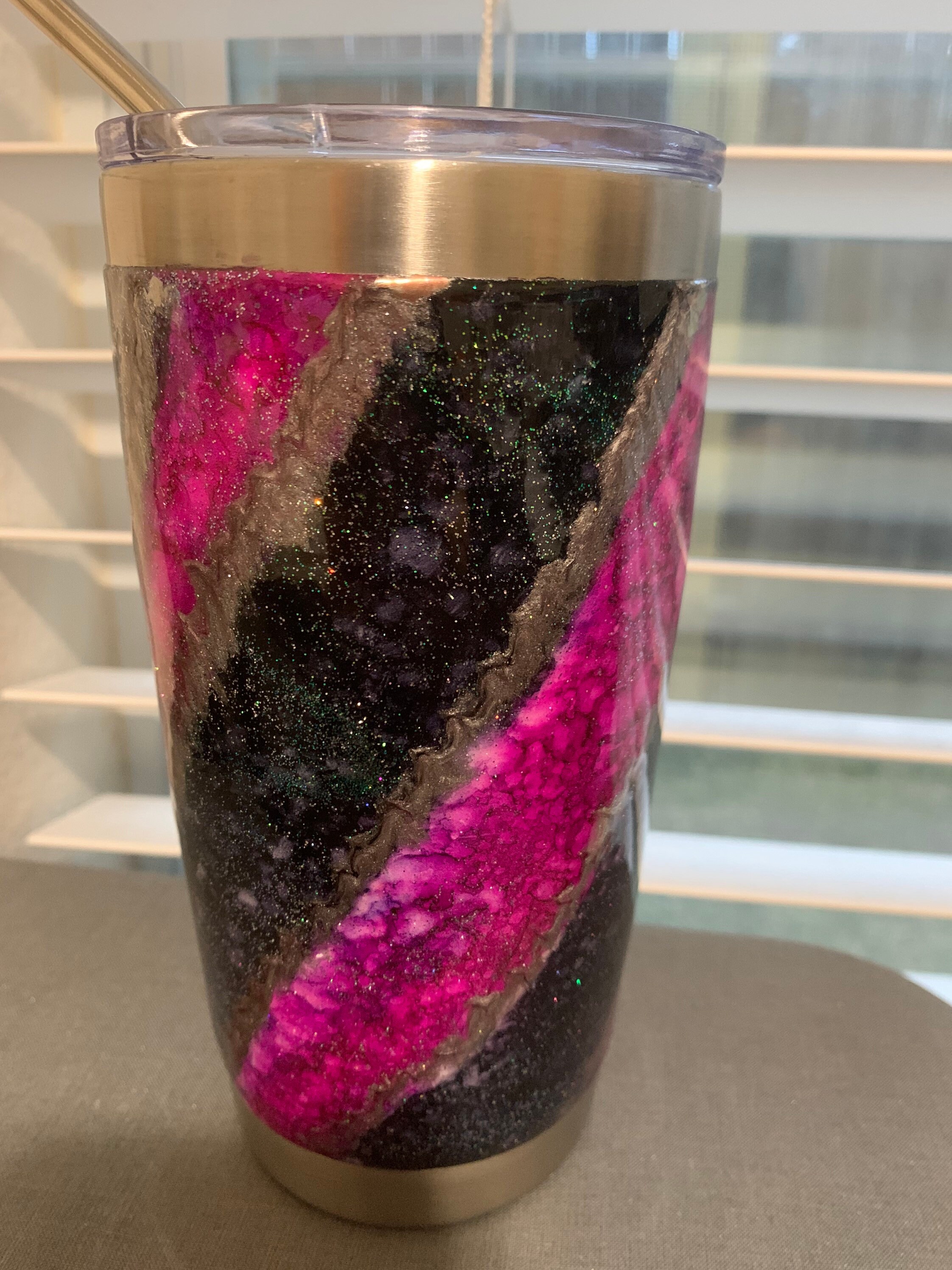 Glitter Swirl Epoxy customized 20 or 30 oz tumbler Customized Etsy