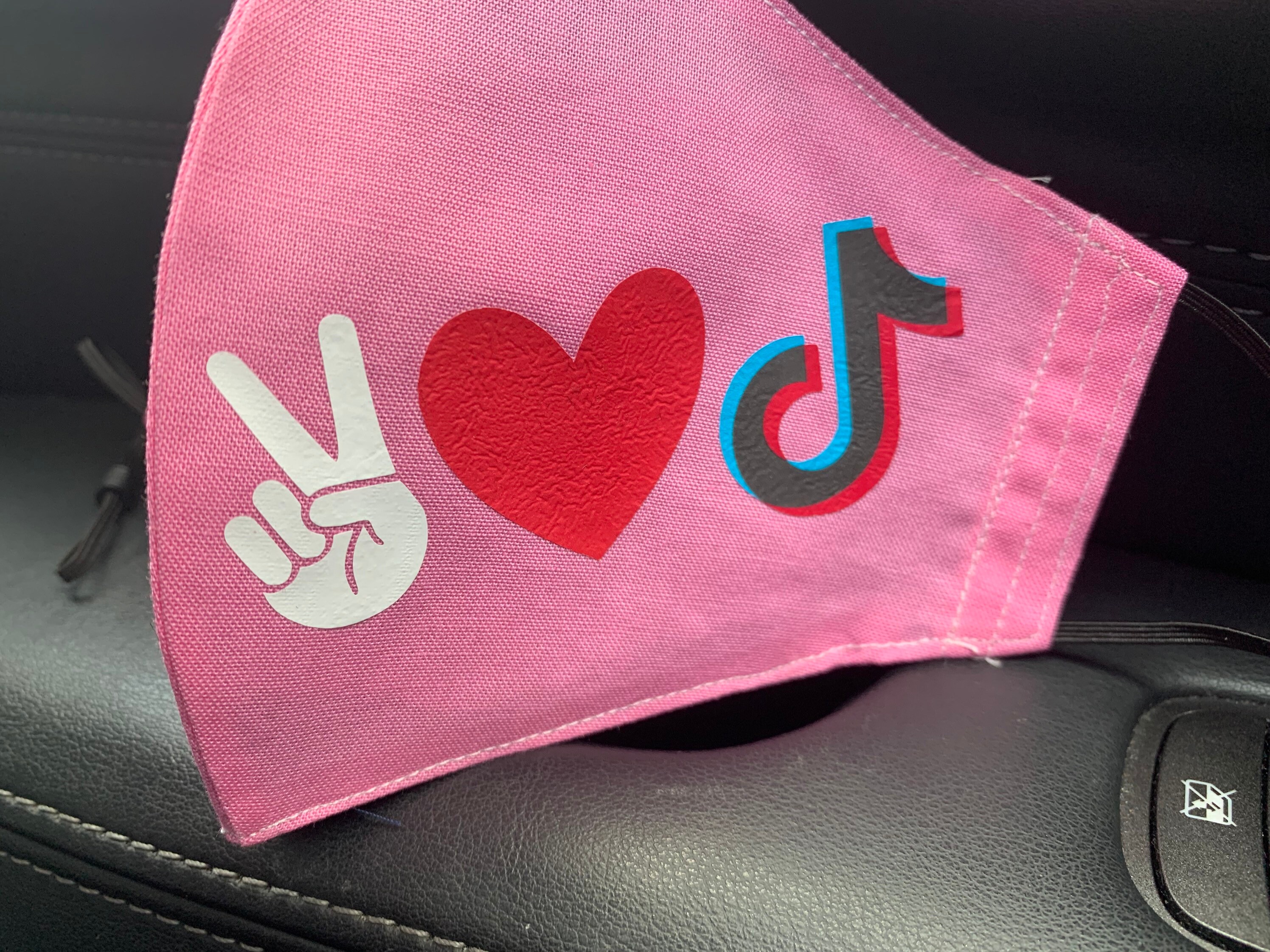 Tik tok mask Customizable mask peace love tik tok face mask Etsy