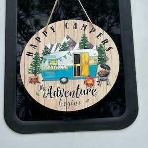 Happy Camper Sign, Personalized Happy Camper, Personalized Happy Camper Sign, Happy Camper