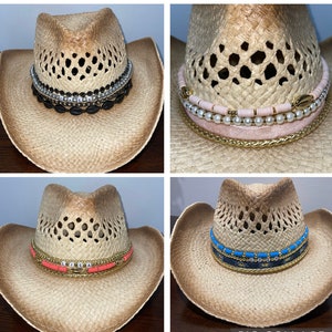 Jeweled Cowboy Hat, Cowboy hat, Custom Sun hat, Custom Cowboy hat, Bachelorette trip gifts, Girls trip, Bridesmaid gift, Custom Beach hat,