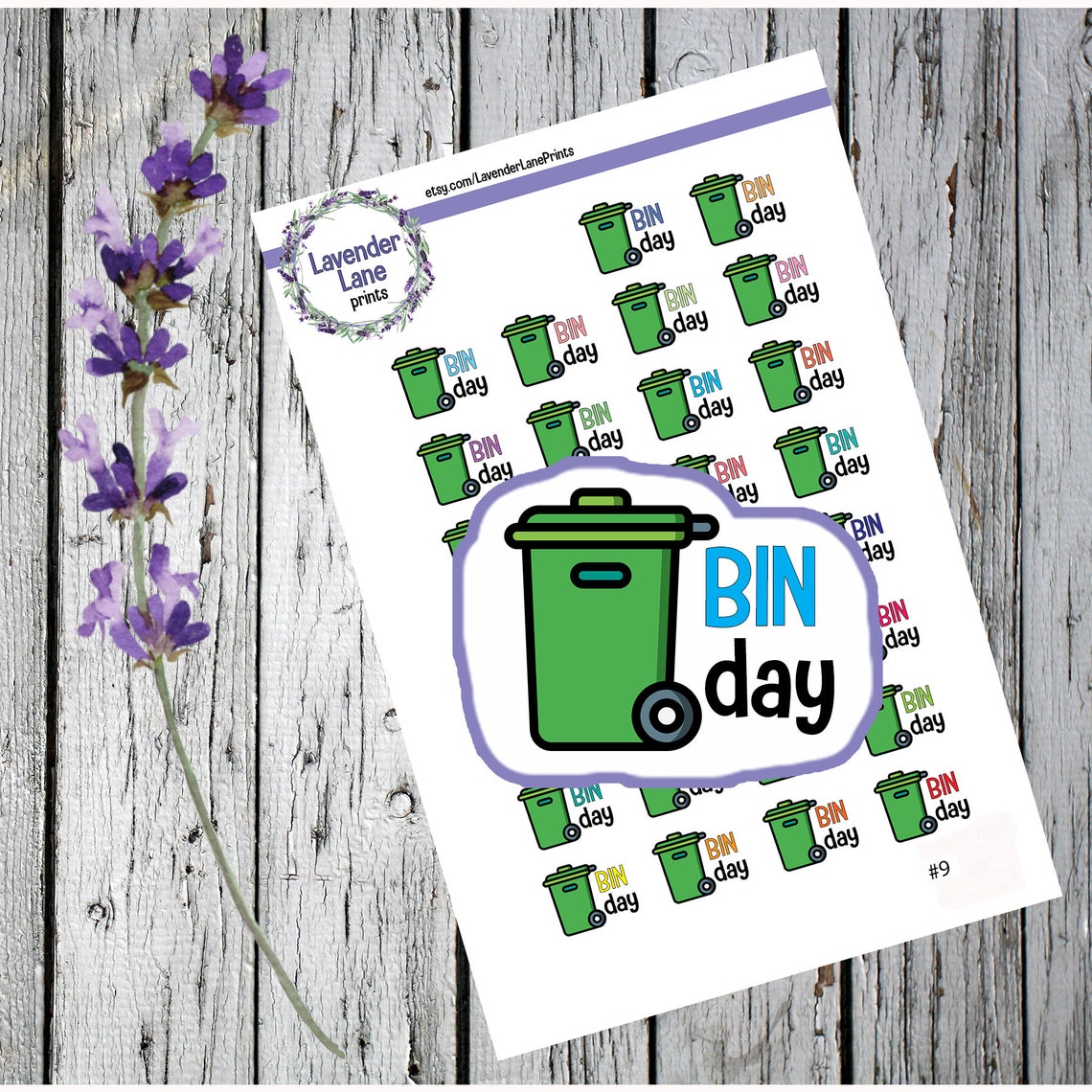 Bin Day Colour Planner Stickers Etsy