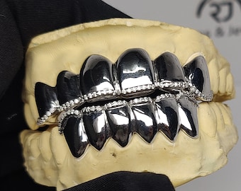 VVS Moissanite Grillz: Sterling Silver, 10K Gold Custom Iced Out Grill