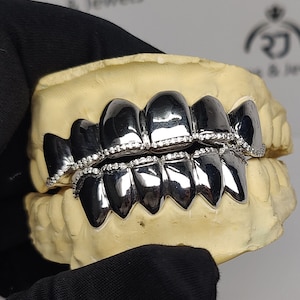 VVS Moissanite Grillz, Moissanite Diamond Grillz with 925 Sterling Silver, 10K Solid Gold Moissanite Grillz, 8 x 8 Moissanite Griilz