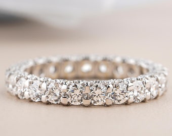 14K Gold Lab Grown Diamond Eternity Wedding Band (3 Ct)