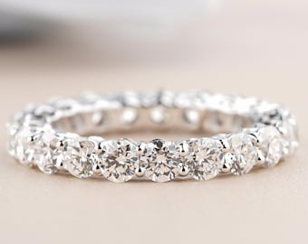Hochzeit Ewigkeit Band Rundschliff 1 Karat Lab Grown Diamant 14K