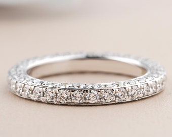 Lab Grown Diamond Eternity Band: 14K Gold Wedding Ring