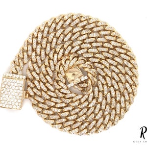 Catena a maglie cubane con moissanite ghiacciata: argento 925, collana Miami da 6 mm