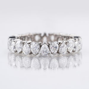 Pear Cut Moissanite Eternity Band/ Wedding Rings for Women/ Matching Band For Engagement Ring/ Anniversary Band Gifts/ 14K Gold Promise Ring