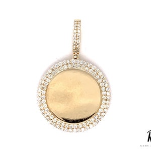 Pingente de foto personalizado, colar com foto cravejada de diamantes, pingente de imagem de diamante redondo com fileira dupla, presente memorial, pingente de imagem