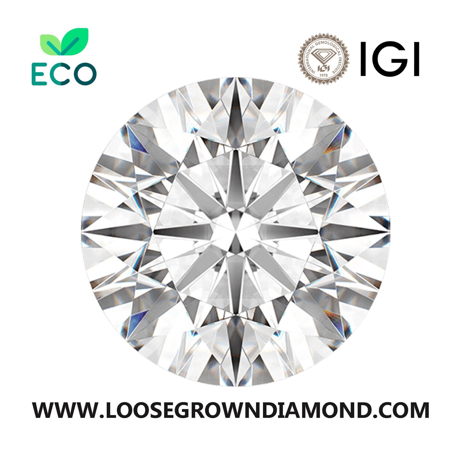 3.3 Carat Round Lab Grown Diamond F Color VS1 Diamond IGI Etsy