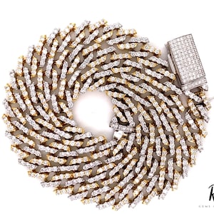 Men&#39;s Moissanite Cuban Link Chain: 925 Sterling Silver Hip Hop Necklace