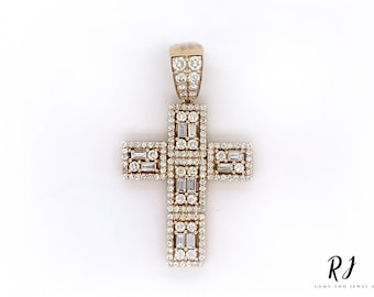 Iced Out Moissanite Cross Hängsmycke: Hiphop-choker i 925 sterlingsilver