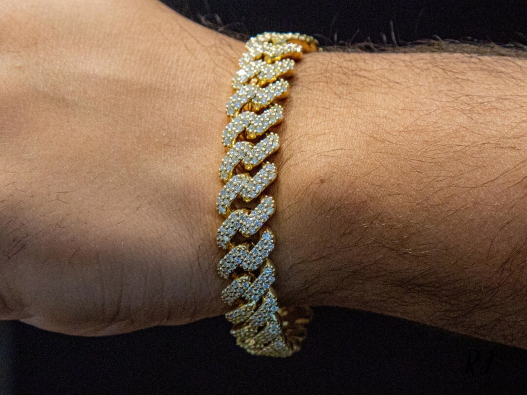 Bust Down Cuban Link Diamond Bracelet 13 MM Iced Out VVS Etsy