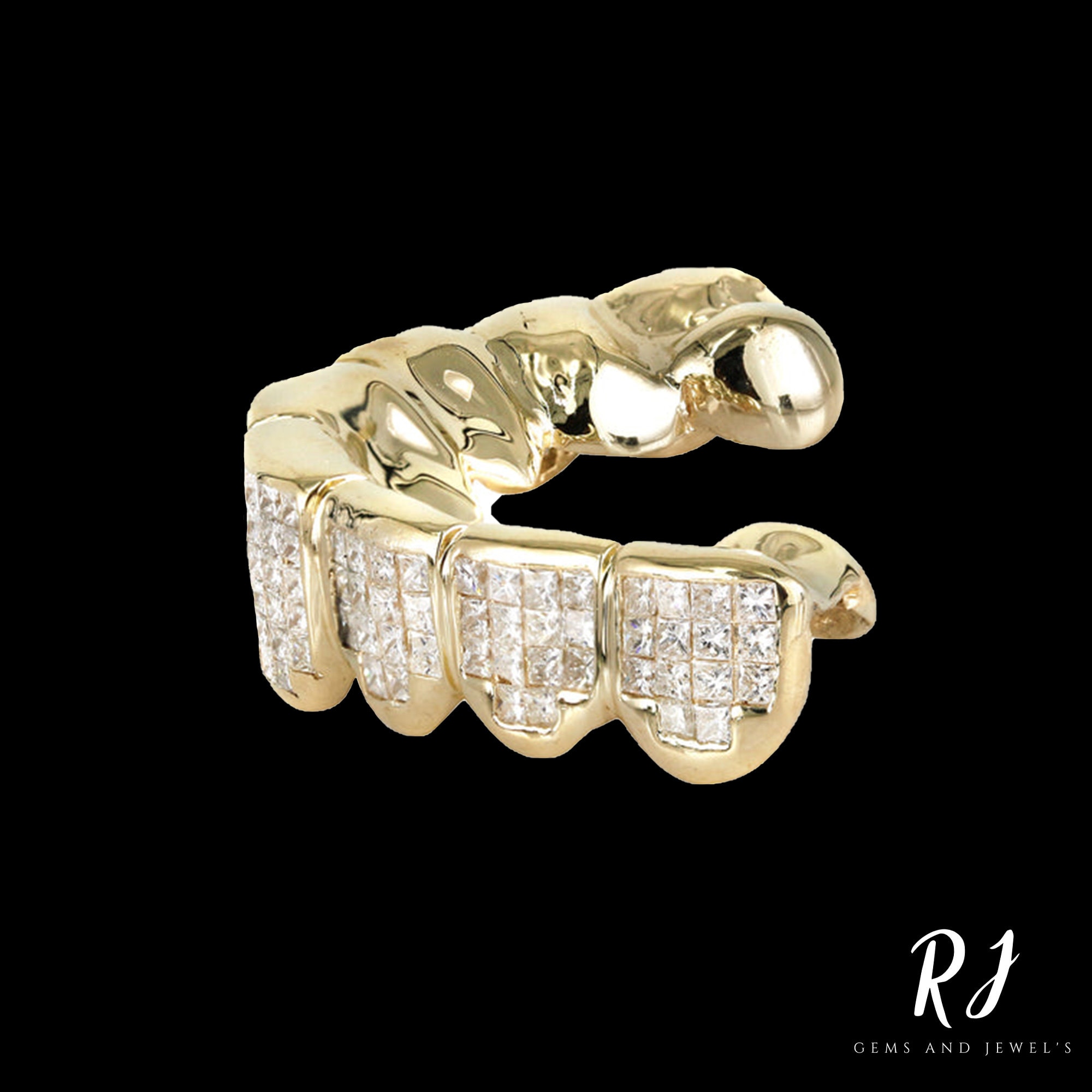 INVISIBLE Diamond GRILLZ Top and Bottom Iced Out Princess Etsy