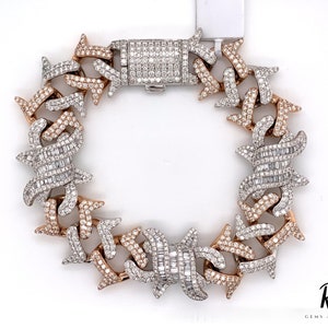 Iced out barbed clearance wire bracelet