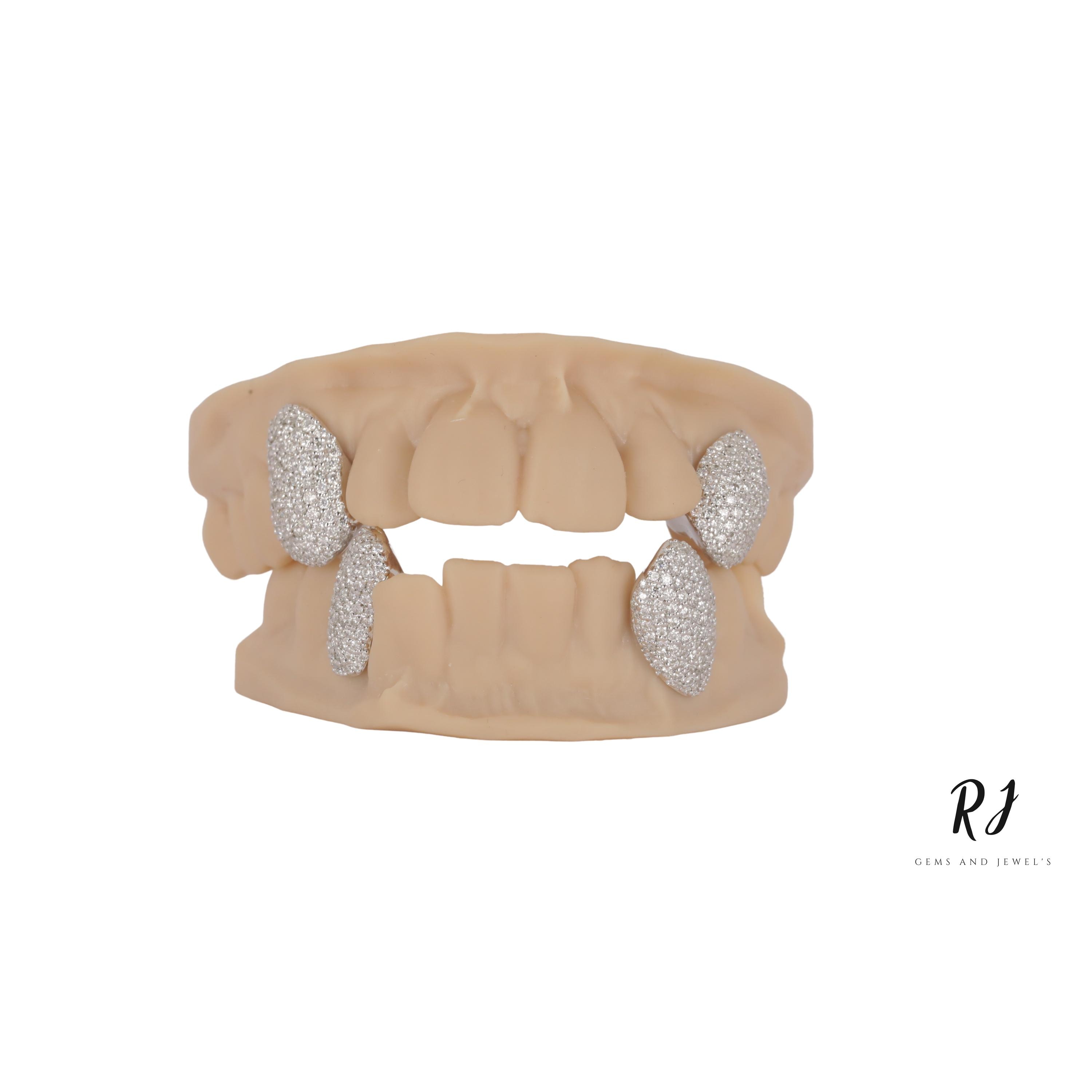 Custom VVS Moissanite Canine K9 Grillz – Vampire Fang Teeth Grills