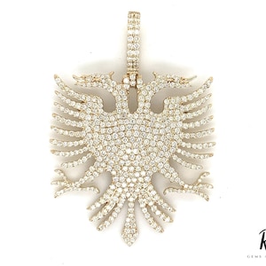 VVS Moissanite Albanian Eagle Pendant: Iced Out Hip Hop Necklace