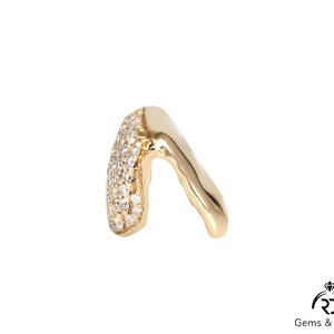 Custom 10K Yellow Gold Moissanite Diamond Grillz - Honeycomb VVS Setting image 4