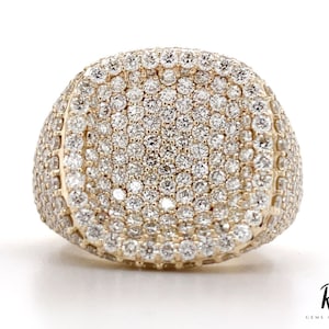 14K Gold Moissanite Iced Out Hip Hop Ring
