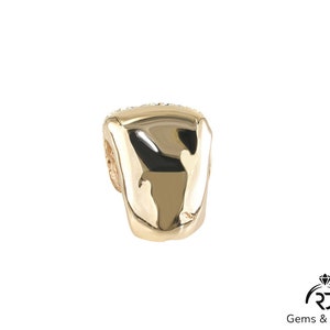 Custom 10K Yellow Gold Moissanite Diamond Grillz - Honeycomb VVS Setting image 5