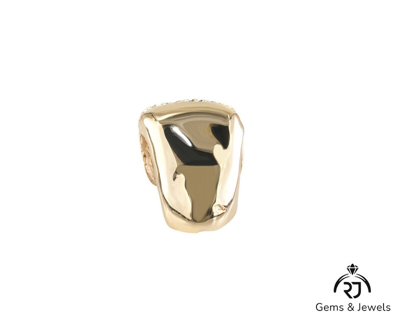 Custom 10K Yellow Gold Moissanite Diamond Grillz - Honeycomb VVS Setting image 5