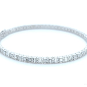 Moissanite Tennis Bracelet, Sterling Silver, Round & Baguette Cut