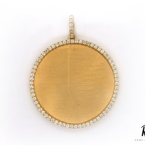 Custom Round Picture Pendant Gold Plated925 Sterling Silver Personalized Photo Medallion Pendant Moissanite Circle Necklace Memorial Pendant
