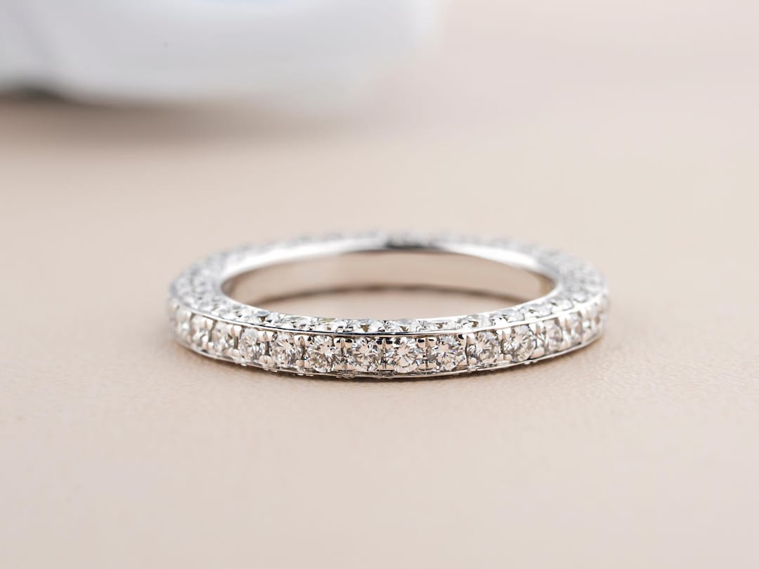 Lab Grown Diamond Eternity Band: 14K Gold Wedding Ring - Etsy