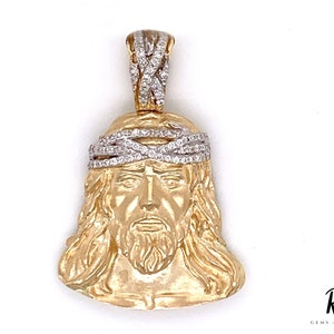 14K Gold iced out holy Jesus face pendant Moissanite Diamond Jesus Charm Pendant Neckless, hip hop jewelry, Religious Jesus Christ Pendant