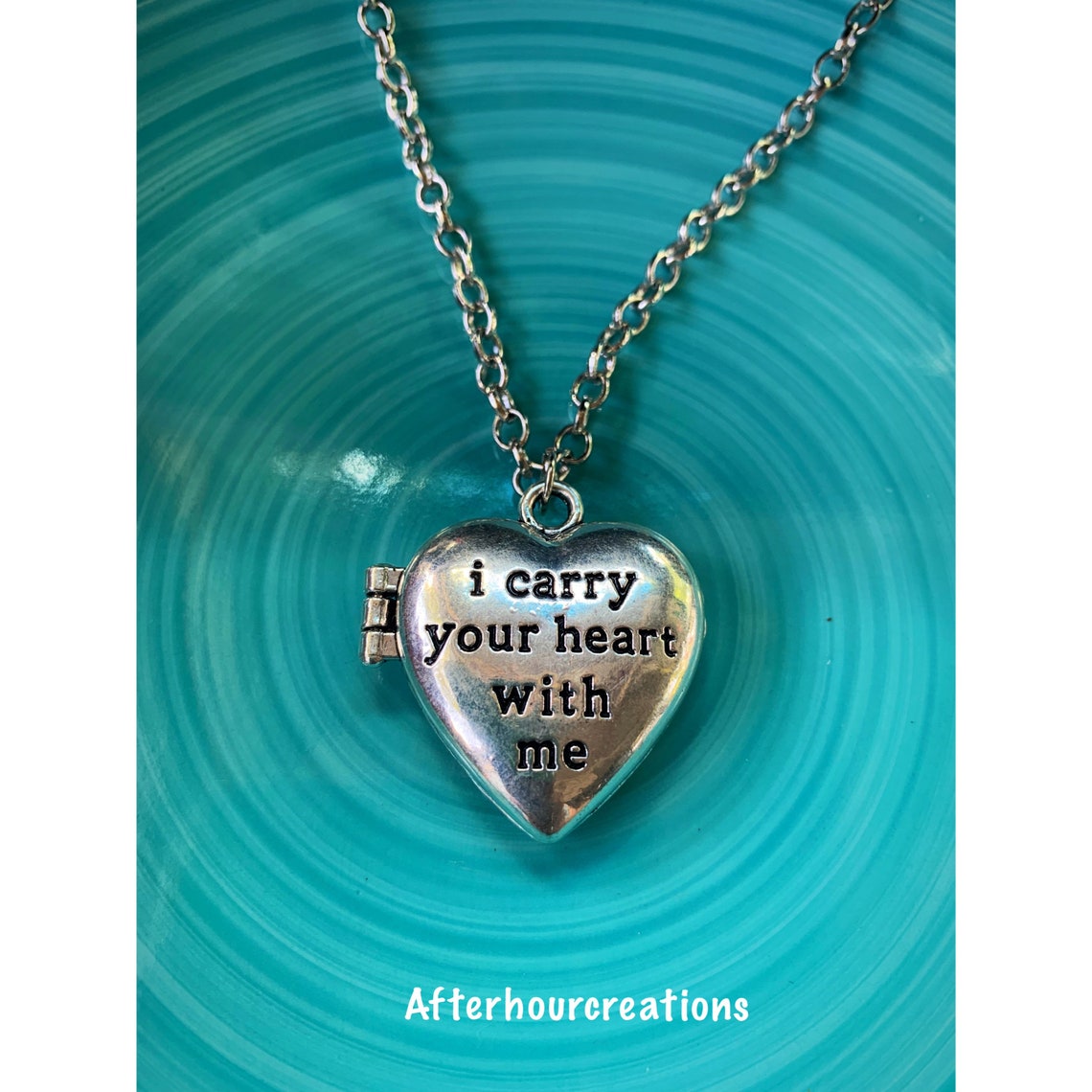 I Carry Your Heart With Me Locket Necklace Heart Locket Etsy