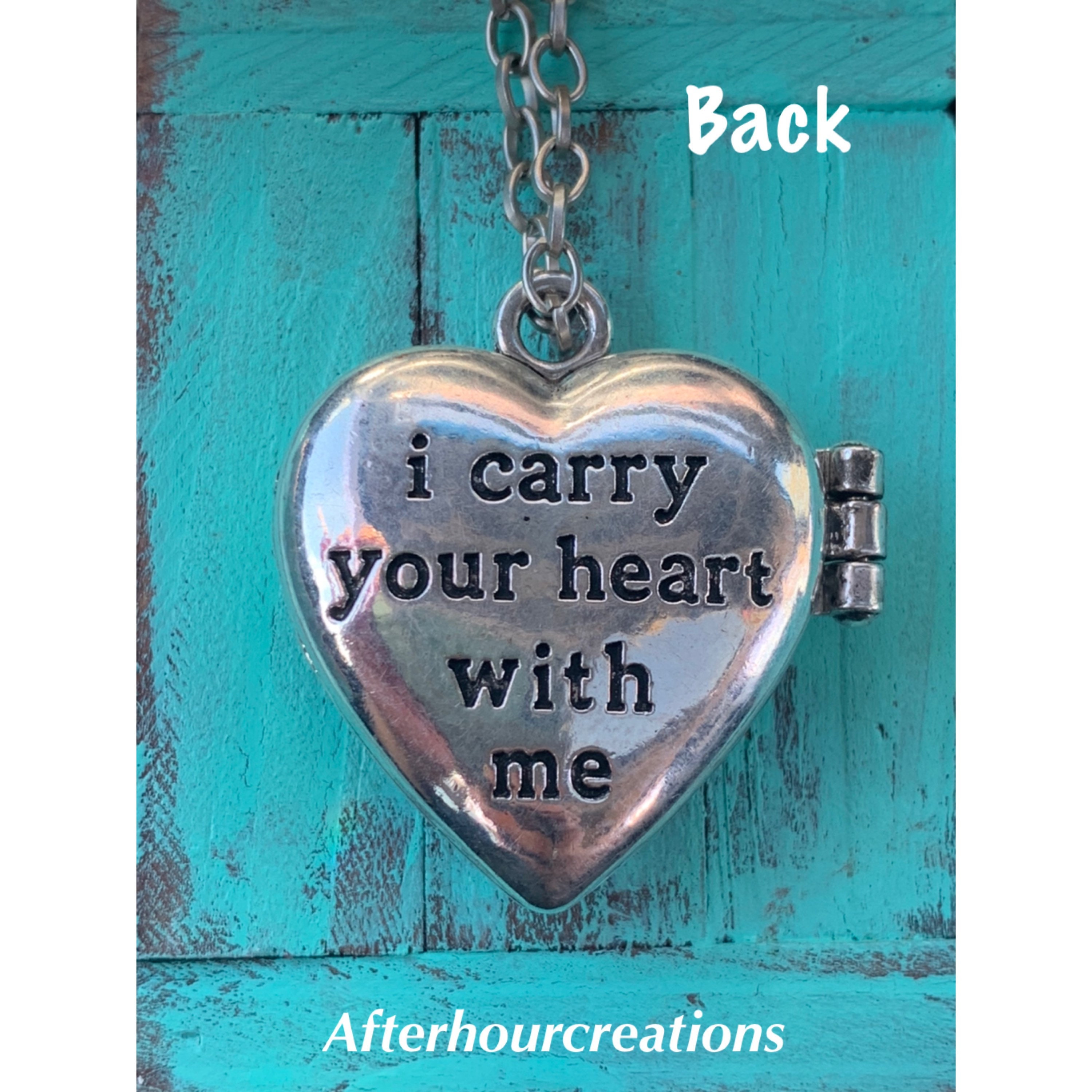 I Carry Your Heart With Me Locket Necklace Heart Locket Etsy