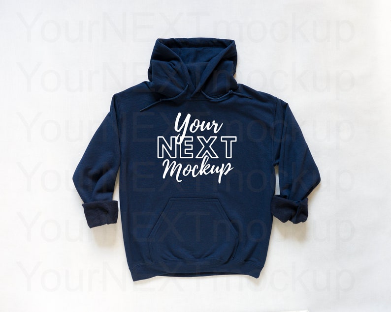 Download Navy Blue Gildan 18500 Mockup Gildan Hooded Sweatshirt ...