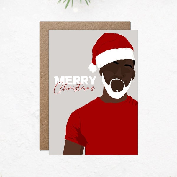 Black Man Christmas card | Black Santa | Festive Greeting Cards | Xmas holiday card | Afrcan american christmas card | Black owned | Gift