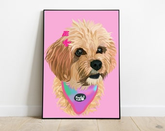 Custom pet memory portrait | Custom Illustration | custom dog portrait | Portrait from Photo | Cat portrait custom from photo | Printable