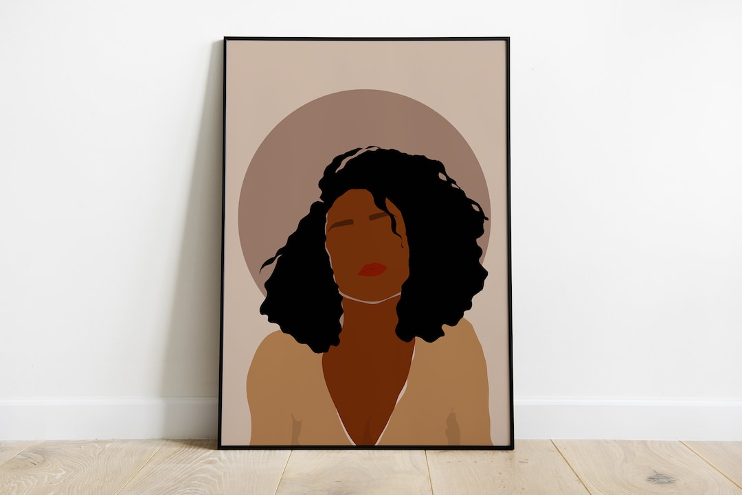 Boho Wall Art Black Art Black Woman Art African American Art Black Girl Art Woman Art Decor