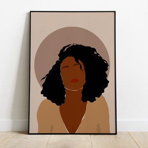 Boho Wall Art | Black art | Black woman art | African American Art | Black Girl Art | Woman Art Decor | Black owned art | Wall decor