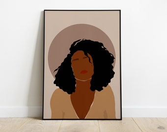 Boho Wall Art | Black art | Black woman art | African American Art | Black Girl Art | Woman Art Decor | Black owned art | Wall decor