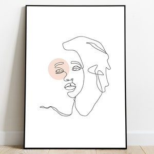 Female Line Art Print | Black woman physical print | Wall art | Minimal wall art | African woman | black owned art [FRAME NOT INCLUDED]