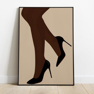 Black woman legs art | fashion wall Art | African American art | boho art | Bedoom decor art | Housewarming gift | Black owned | Front room