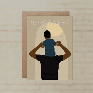 Father's day card | Dad card | just because |Gift for Dad | Black dad card | Black father card | Black son and dad card | Black owned card
