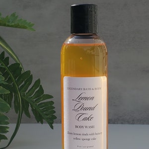 Lemon Cake Body Wash, Shower Gel, Bubble Bath, Liquid Soap, Nourishing Shower Gel