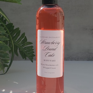 Strawberry Pound Cake Body Wash, Luxurious Lather, Ideal Gift for Bath Lovers