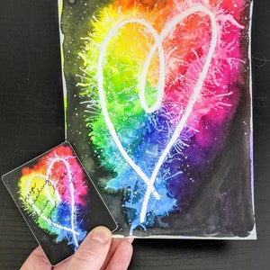 Rainbow Sparkler Heart Vinyl Stickers | Keep Healing Mental Health Encouraging Gift