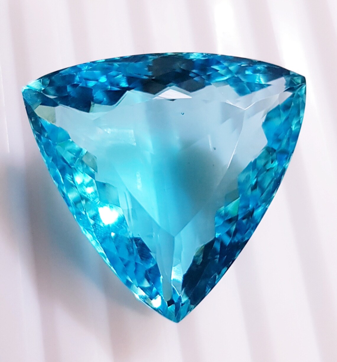 48.85 Ct Bright Blue Topaz Trillion Shape Loose Gemstone Best | Etsy