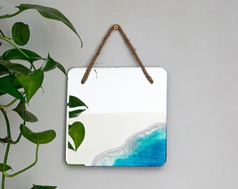 Ocean Resin Wave Mirror