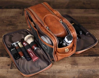 mens leather toiletry kit