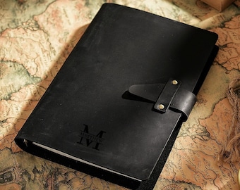 Personalized Leather A5 Journal Notebook, Travel Diary, Graduation Gift